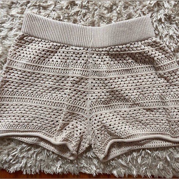 Sincerely Jules Beige Knit Beach Coverup Shorts - Picture 1 of 7